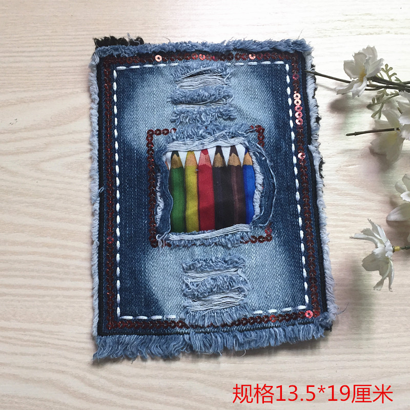 Denim pegatinas ropa de dibujos animados parche agujero parche de gran tamaño Denim pantalones rodilla codo pegatinas moda apliques Denim