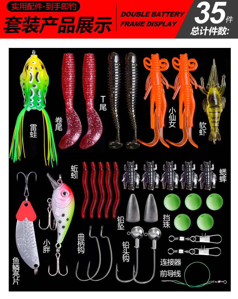 Soft Fishing Lures Kit for Bass, Baits Tackle Including Trout, Salmon, Spoon Lures, Soft Plastic Worms, CrankBait, Jigs, Fishing Lure Set with Free Tackle Box