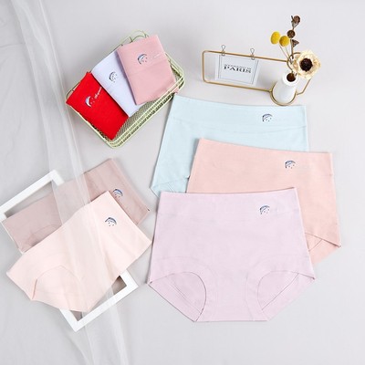 2021新款女士内裤棉质印花透气无痕大码舒适产后高腰收腹短裤批发