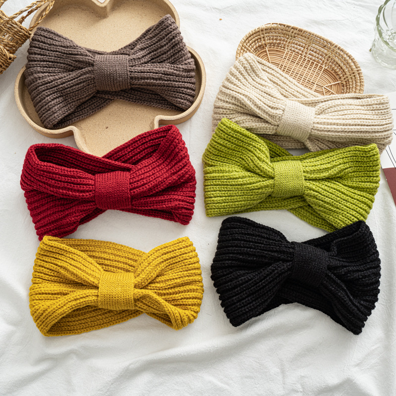 逸舒新款毛线包腰宽版弹力发带日韩版秋冬款百搭束发交叉头带饰品