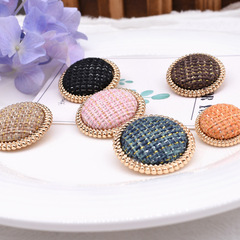 小香風金屬扣 粗布編織紐扣 毛呢外套扣圓形百搭西裝毛衣扣