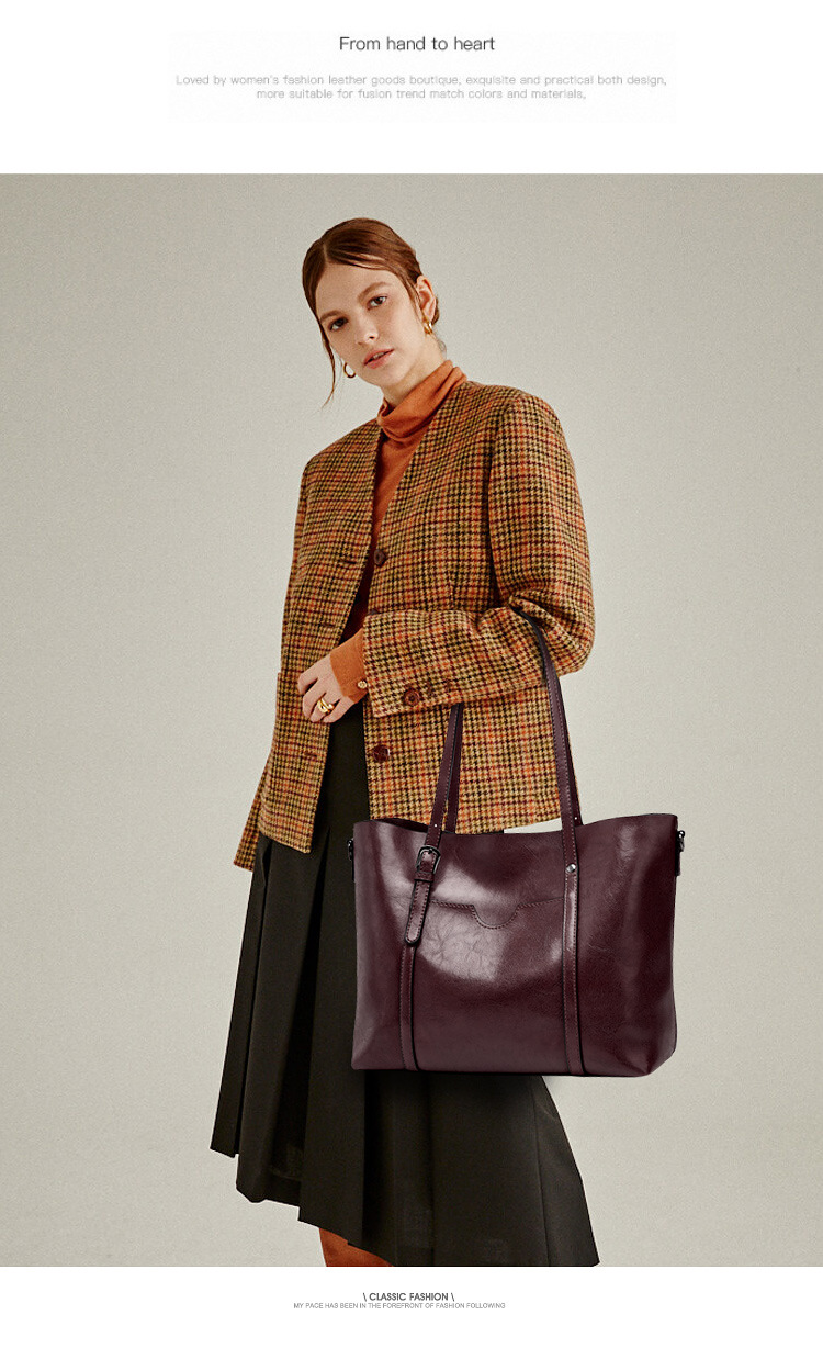 Women's Large All Seasons Pu Leather Solid Color Fashion Square Zipper Tote Bag display picture 1