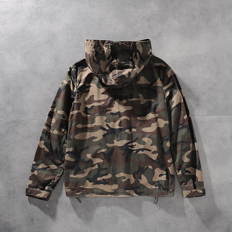 A48 autumn and winter new foreign trade original single-base solid color camouflage hooded young men's windcoat jacket jacket 0104 37