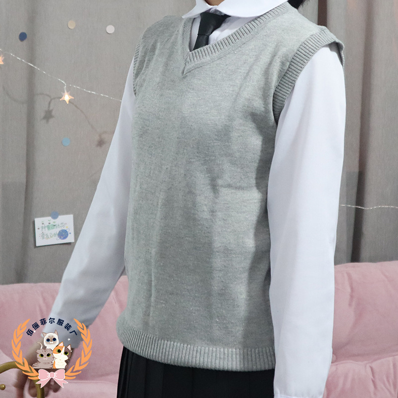 Winter and Spring Japanese Department College Style Uniform Vest Red V-Neck Sweater Knitwear Student Vest Pullover Knitwear Winter and Spring Japanese Department College Style Uniform Vest Red V-Neck Sweater Knitwear Student Vest Pullover Knitwear