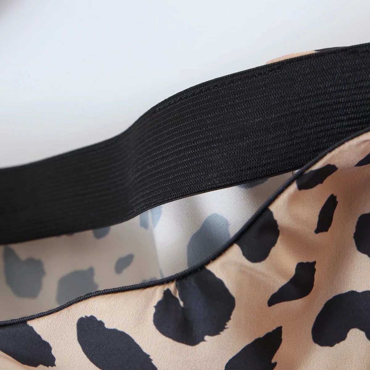 high-waist satin imitation silk leopard skirt  NSAC14956