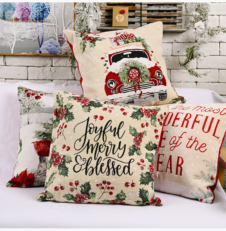 New Christmas Decorations Imitation Knitted Pillowcase Wholesale display picture 9