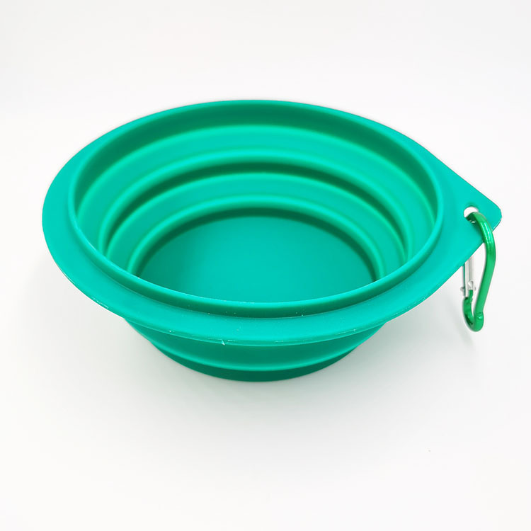 Portátil plegable perro tazón silicona Pet Bowl gato tazón beber tazón al aire libre viajes colgando tazón de comida fábrica al por mayor