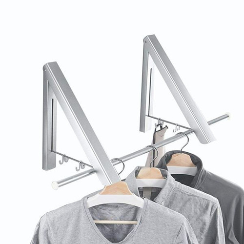 Wall-mounted folding clothes drying rack aluminum invisible telescopic clothes drying rod laundry room clothes drying rack indoor outdoor clothes drying rack