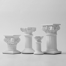 樹脂羅馬柱ins歐式拍照道具 婚慶蠟燭擺件設石膏雕像拍攝影裝飾品