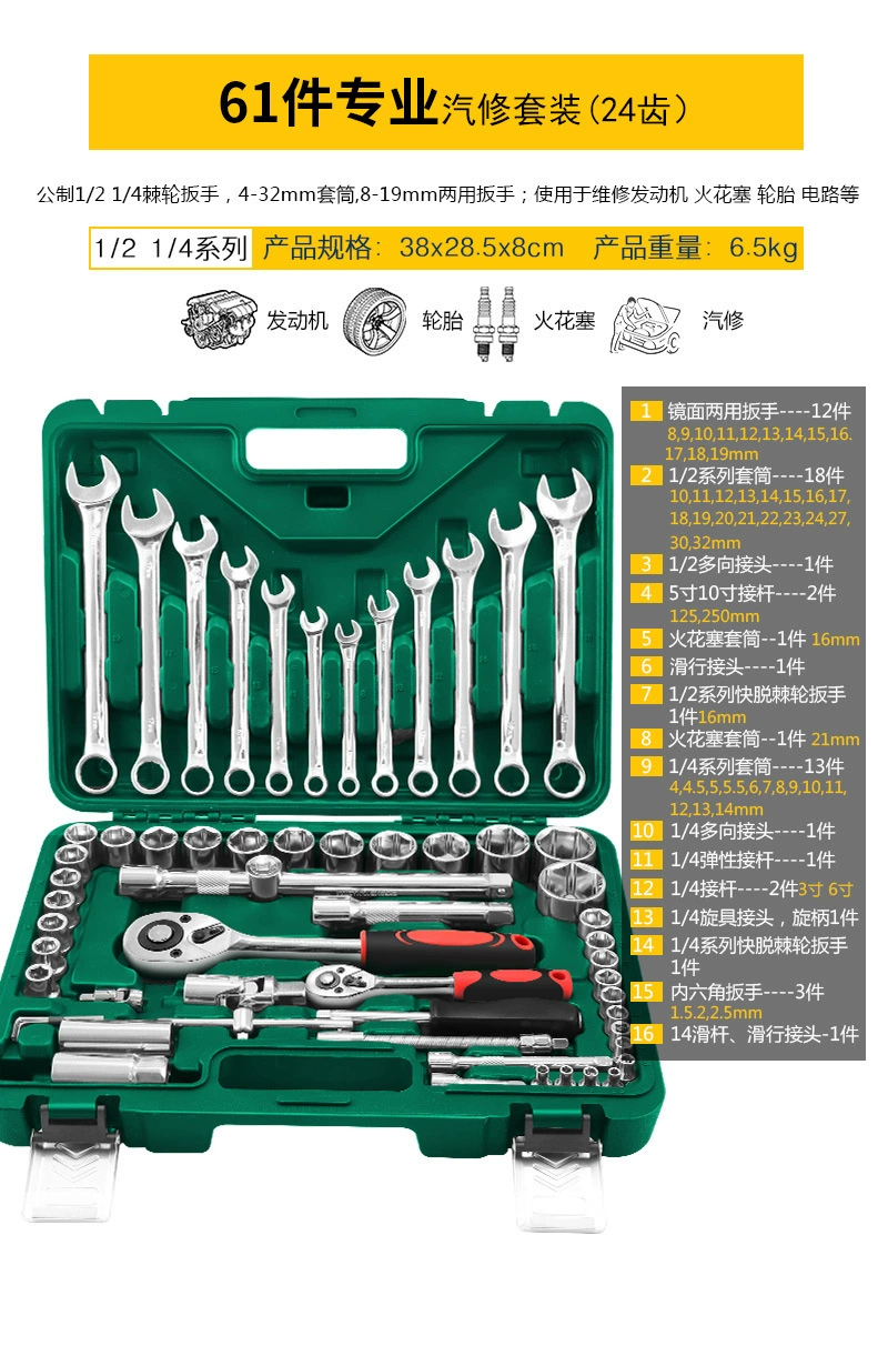 Universal tool set — wrenches & ratchets with gloves and accessories, multiple kit options