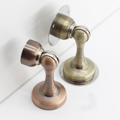 Wholesale thickened punch-free stainless steel black door stopper door top strong magnetic ground suction wall suction high magnetic door bumper