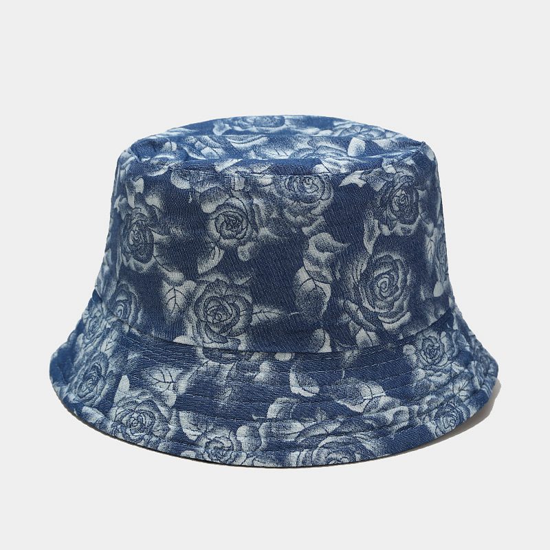 Sombrero de Pescador Reversible con Estampado de Hojas de Arce, Estilo 2025, para Mujer, Protección Solar para Exteriores, Sombrero de Mezclilla