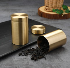 Longyinzhai brass tea can portable travel sealed can small tea storage copper tea warehouse carry small tea can