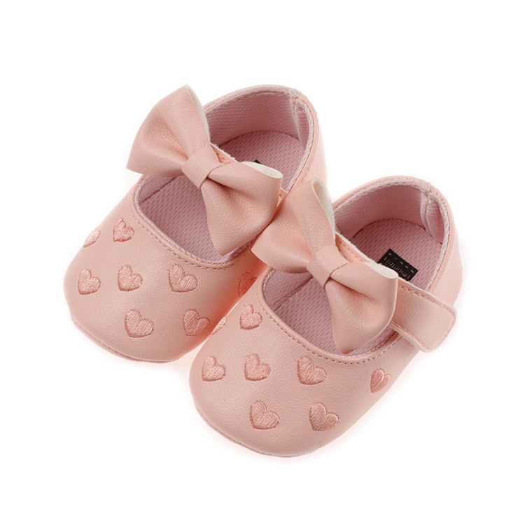 Bebé Niño Zapatos primavera y otoño 0-1 años de edad bordado en forma de corazón zapatos de bebé de fondo suave