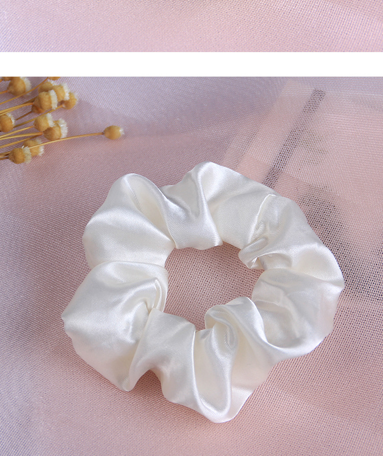 Simple Style Solid Color Cloth Pleated Hair Tie 1 Piece3