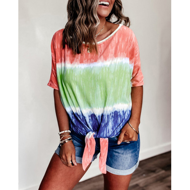 fashion printing short-sleeved round neck T-shirt NSKX5962