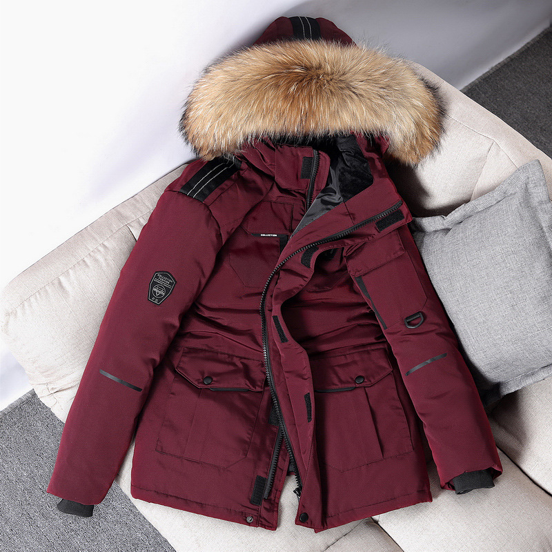 2022 Cross-border New Down Jacket Men's Short Men's Winter Thickened Fur Collar Casual Jacket Women's Japanese and Korean-style Running Men's