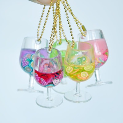 外贸仿真酒瓶饮料杯食品模型 钥匙扣圈链挂件礼品 工艺品摆件地摊