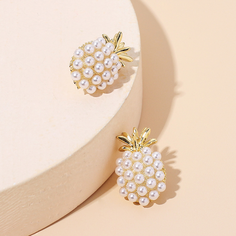 New Trendy Fashion Pineapple Pearl Earrings display picture 5