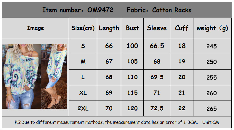 women s printed long-sleeved round neck loose casual top  NSKX5805