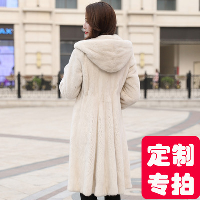 2020冬季女装皮草外套海宁水貂毛皮大衣女带连帽母貂韩版修身