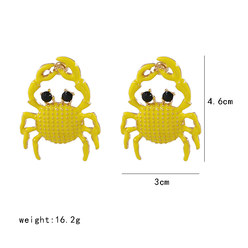 New Oil Earrings Marine Series Crab Earrings Wholesale display picture 1