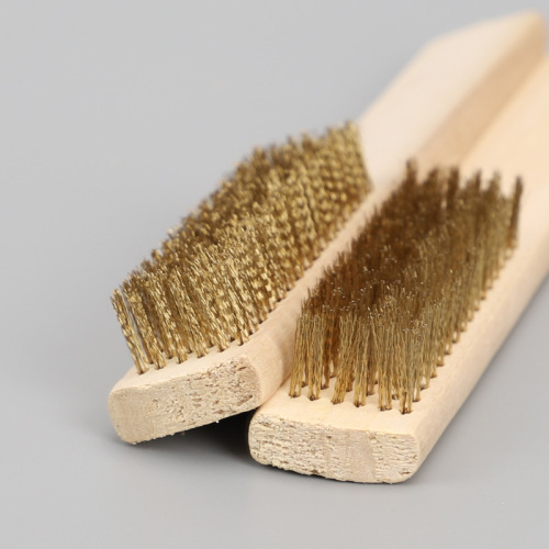 Wenwao Copper Coated Wire Brush, Wenwao Tool Cleaning Wooden Handle Wire Brush, Factory Wholesale Polishing and Dust Removal
