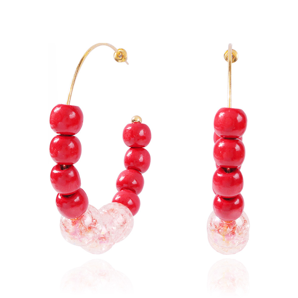 New Bohemian C-shaped Earrings Jewelry Fashion Vacation Color Resin Earrings display picture 4