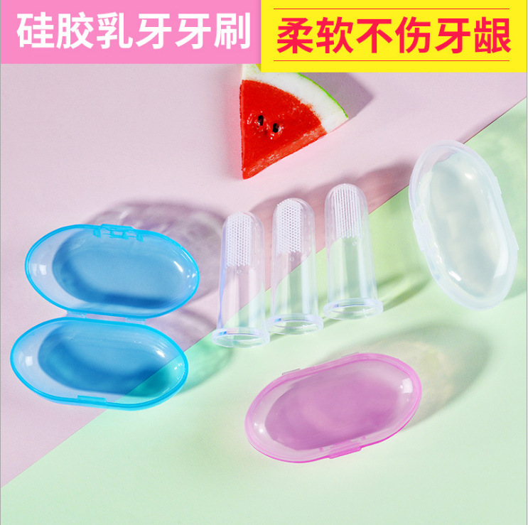 Manufactor Direct selling baby Thumbstall toothbrush silica gel Milk toothbrush finger toothbrush baby Tongue cleaning brush