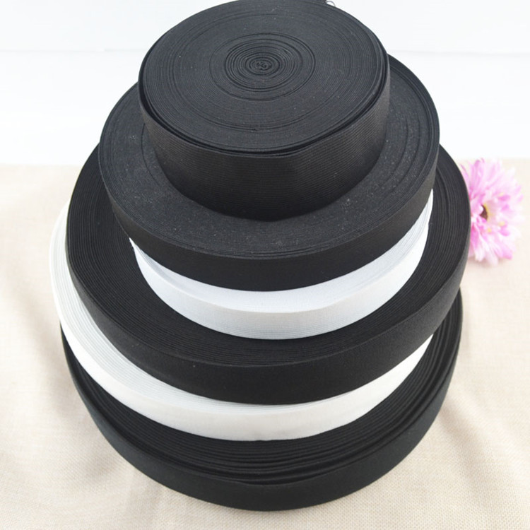 黑白色松紧带 平纹扁宽橡筋睡裤捆绑孕妇婴儿儿童松紧带厂家直供