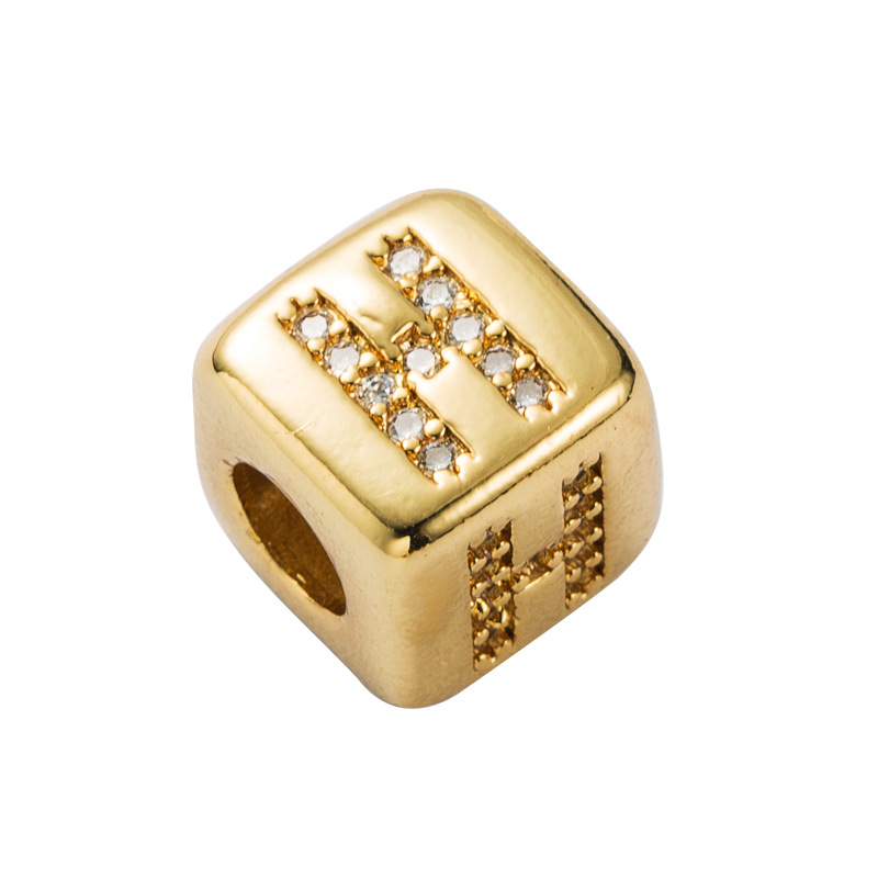 Bracelet explosion bracelet alphabet bracelet brass micro-inlay couple red rope pull DIY jewelry who