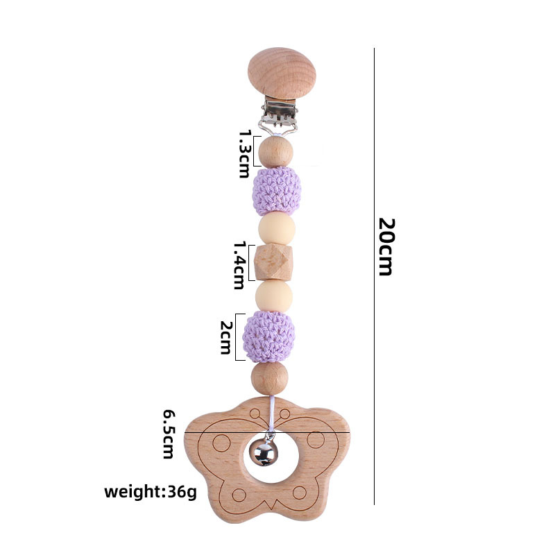 Bebé DIY creativo de la historieta haya animal juguete mordedor nuevo pequeños pies de silicona perlas teether palo cadena del pezón