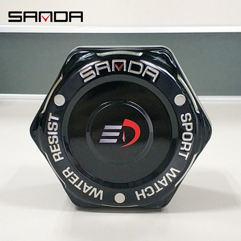 Sanda caja de reloj hexagonal caja de hierro hexagonal