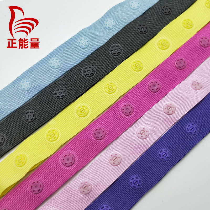 廠家直銷彩色暗扣帶 包布塑料按扣帶 風衣大衣隱形子母暗扣帶批發