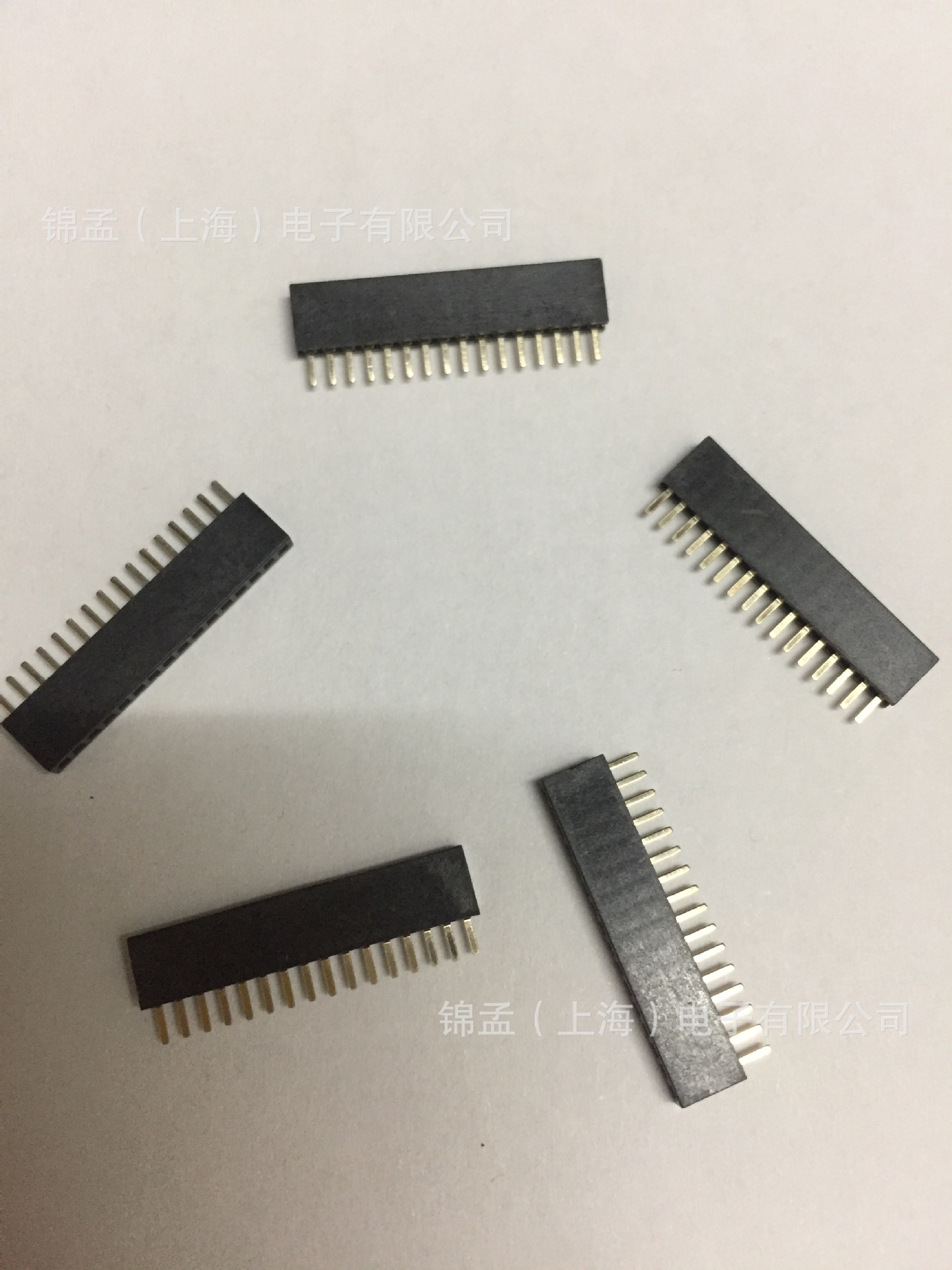 1.27MM间距单排直插排母1*19P排母母座塑高4.3MM环 保镀金