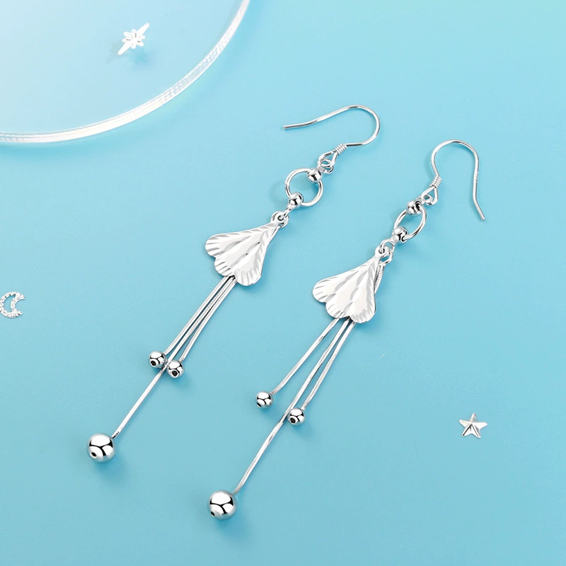 Universal earrings, silver 925 sample, Korean style, simple and elegant design, internet celebrity