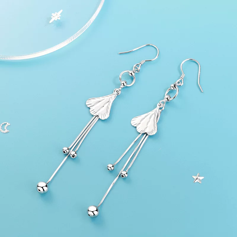 Universal earrings, silver 925 sample, Korean style, simple and elegant design, internet celebrity