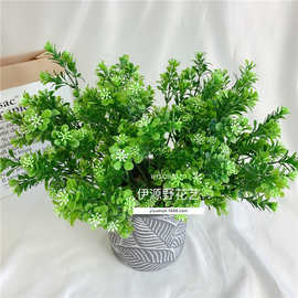 仿真绿色植物7头米兰草绿植插花材料蕨叶水草植物墙配材假花