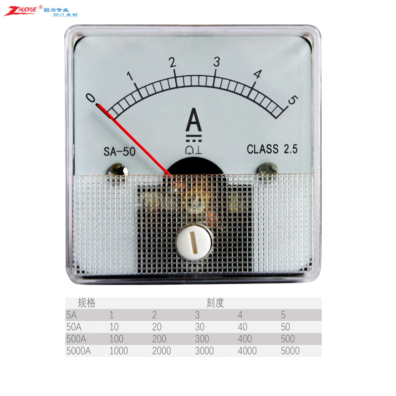 出中型指针式励磁DC直流电流表SQ CZ-50-A 0-5A 50A 500A尺寸50mm