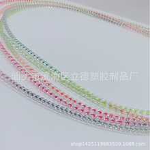 现货供应塑料七彩绳 跳绳  玩具配件 PVC透明绳 透明七彩绳