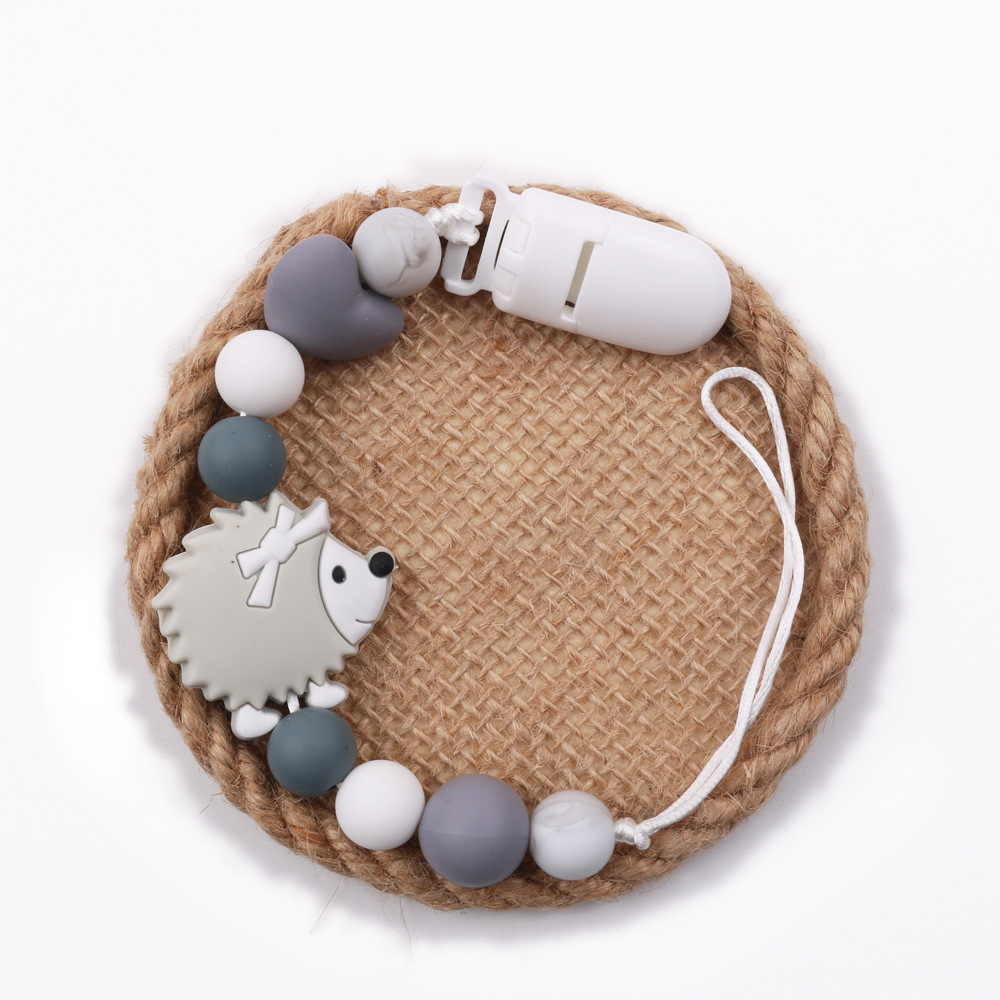 INS explosion baby pacifier anti-drop with silicone hedgehog pacifier clip chain baby pacifier chain