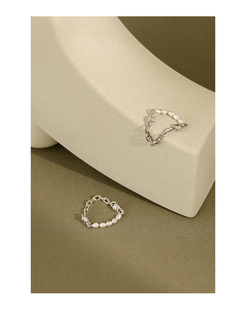 Fashion Solid Color Sterling Silver Rings Pearl Plating 925 Silver Rings