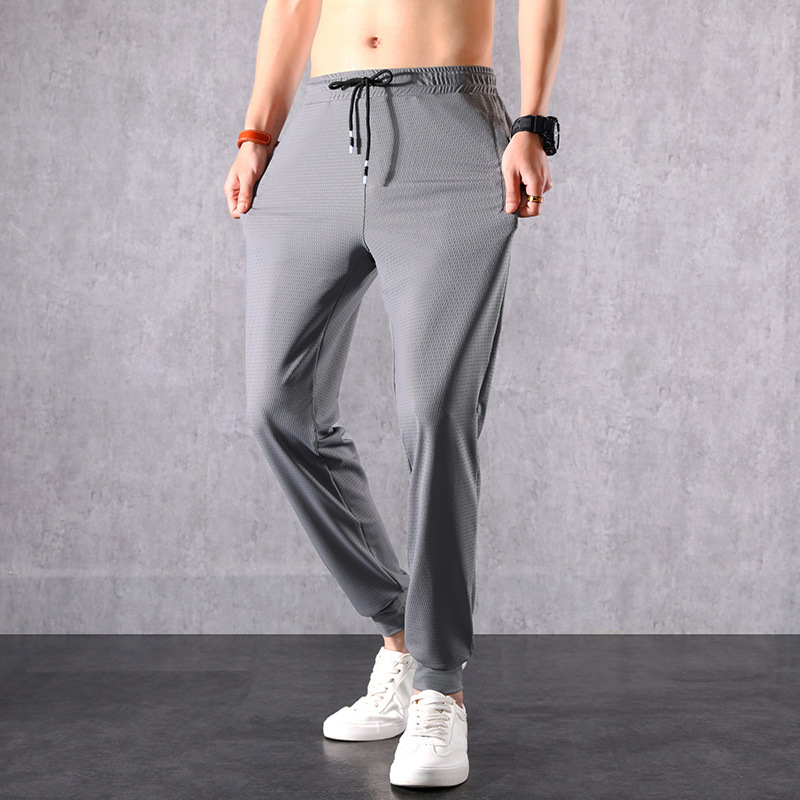 Sommerklimatisierte, leichte, lässige, elastische Sporthose für Herren, schnell trocknend, lockere Passform in Übergröße_voghion.com