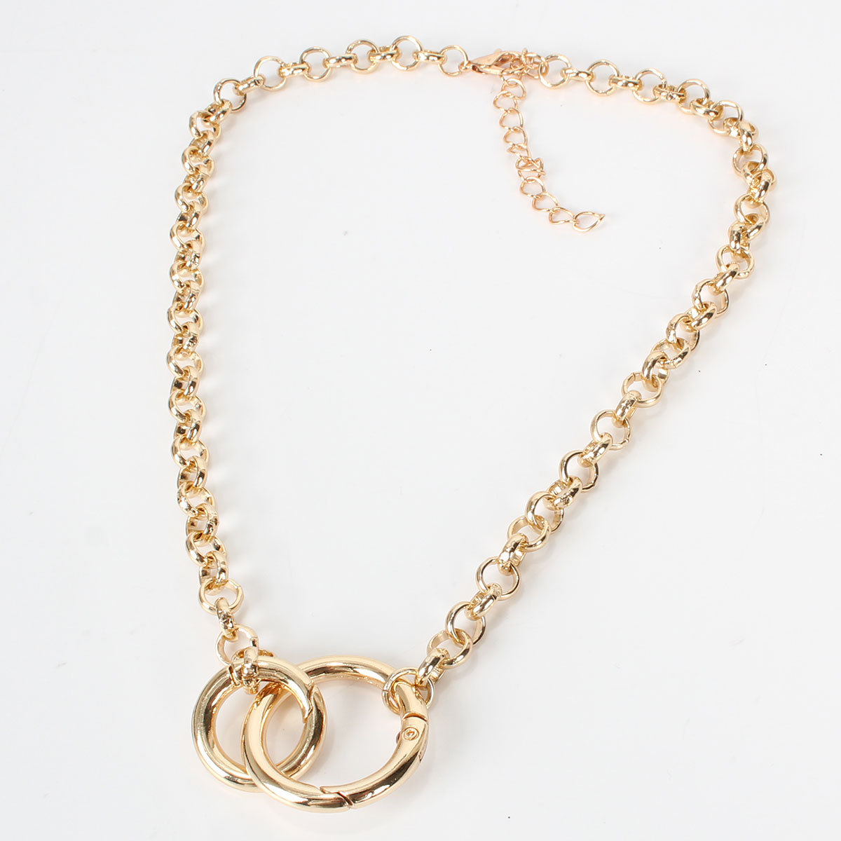 New Fashion Double Ring Pendant Pure Alloy Series Necklace Wholesale display picture 8