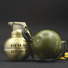 创意造型PRH美式中小号圆手雷钥匙挂扣防风打火机特色小礼品ZL807