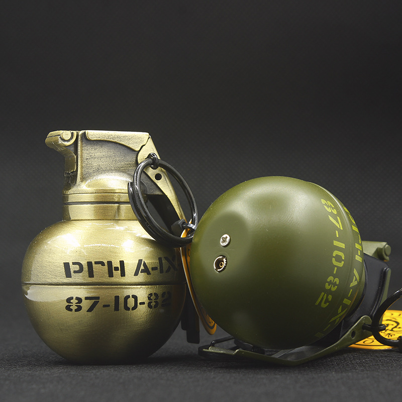 创意造型PRH美式中小号圆手雷钥匙挂扣防风打火机特色小礼品ZL807