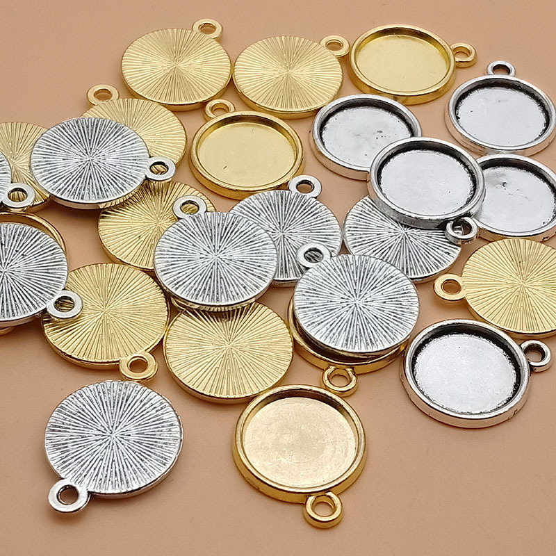 DIY Jewelry parts alloy Base bracket internal diameter 12MM golden/Antique Silver Single Single hanging gemstone Base bracket