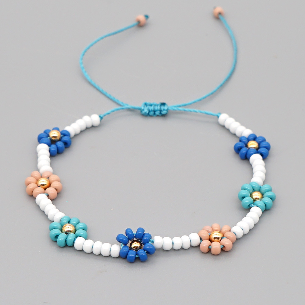 Fashion rice beads handwoven small daisy braceletpicture4