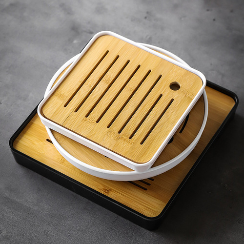 [Factory lowest price] Dry brewing tea tray melamine bamboo small tea table travel tea set hotel dry brewing tea set wholesale