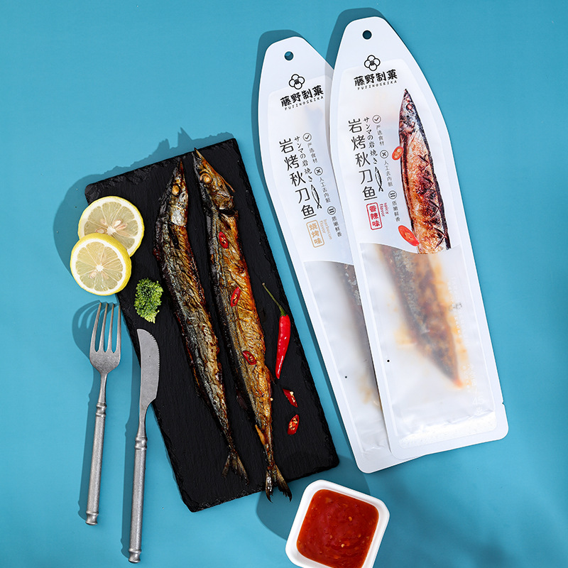 藤野制菓日式岩烤秋刀鱼整条装45g/袋香辣味即食鱼海鲜小吃零食